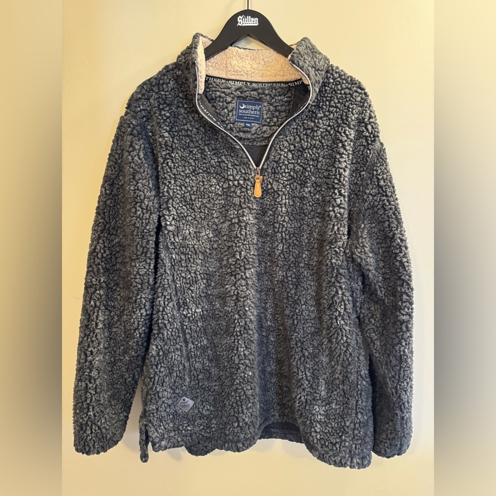 Simply Southern Charcoal Sherpa Quarter-Zip